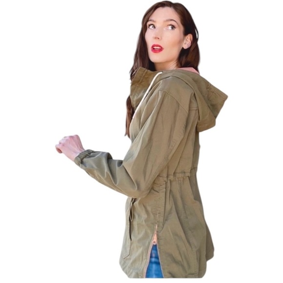 MARINE LAYER  Tacoma Anorak Utility Jacket Women's Oversized Small Green Hooded - Picture 2 of 16